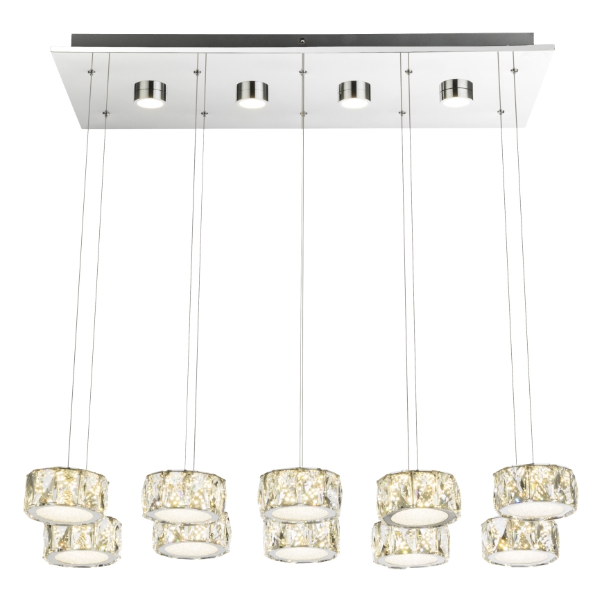 Globo - Candeeiro suspenso LED LED/92W/230V 4000K cromado brilhante/transparente