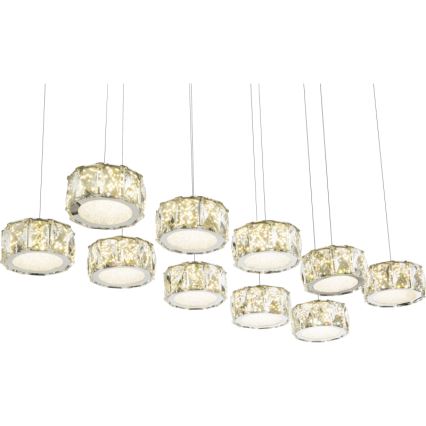 Globo - Candeeiro suspenso LED LED/92W/230V 4000K cromado brilhante/transparente