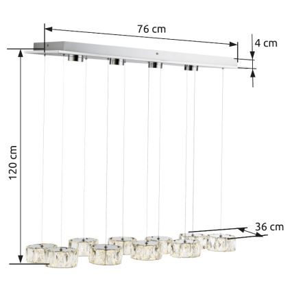 Globo - Candeeiro suspenso LED LED/92W/230V 4000K cromado brilhante/transparente