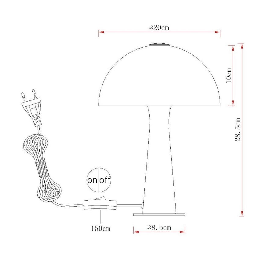 Globo - Candeeiro de mesa 1xE14/25W/230V preto