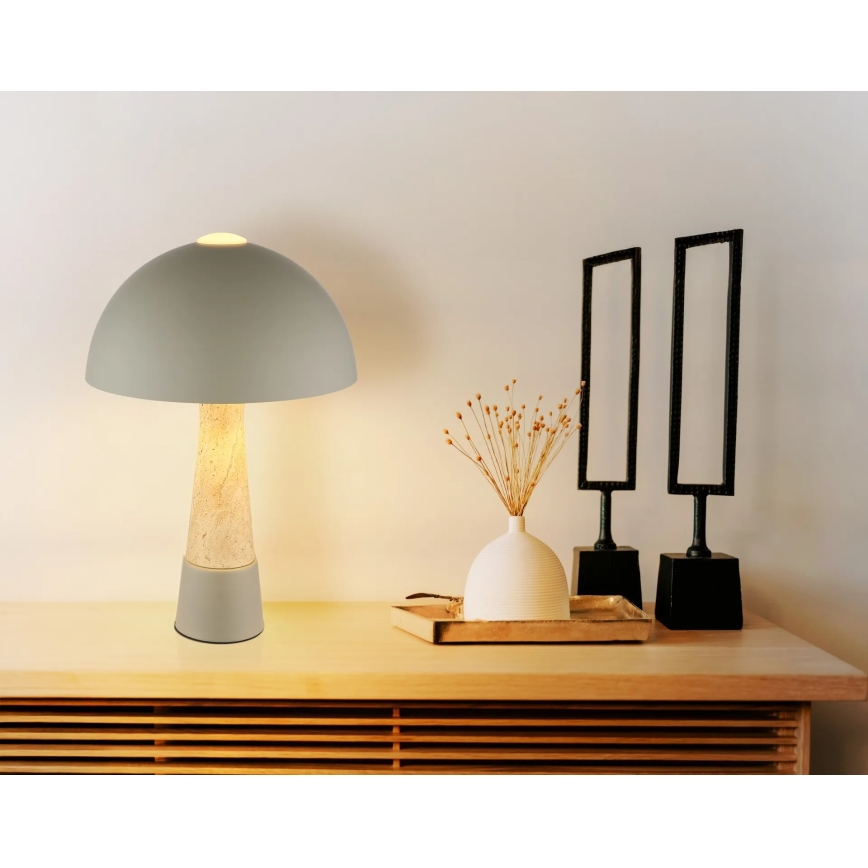Globo - Candeeiro de mesa 1xE27ILLU/40W/230V cinzento