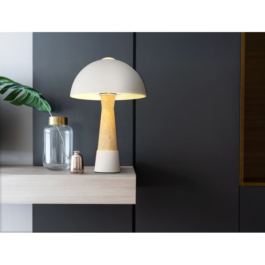 Globo - Candeeiro de mesa 1xE27ILLU/40W/230V creme