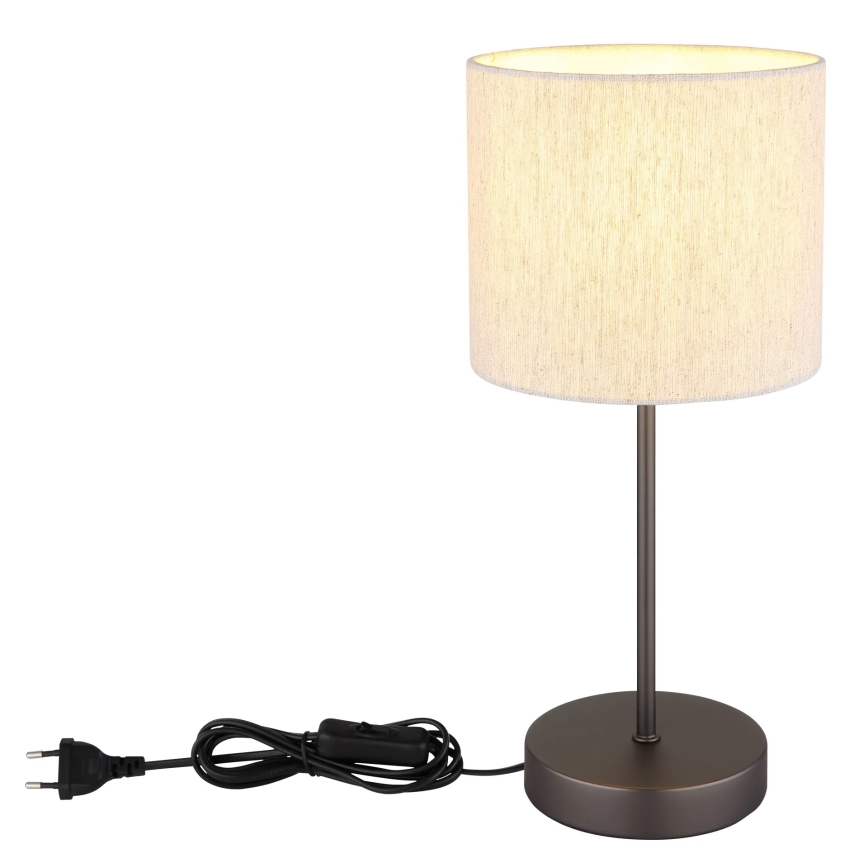 Globo - Candeeiro de mesa 1xE27/25W/230V preto/bege