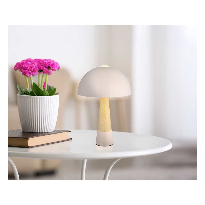 Globo - Candeeiro de mesa 1xE27ILLU/40W/230V bege