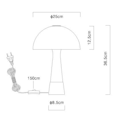 Globo - Candeeiro de mesa 1xE27ILLU/40W/230V bege