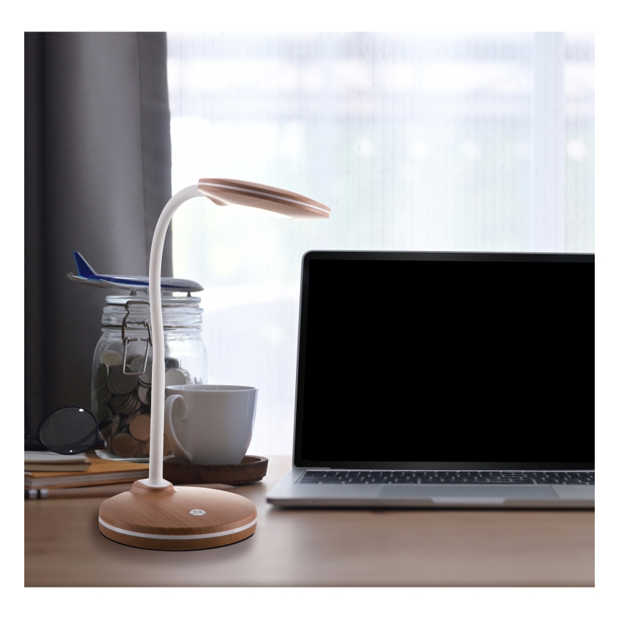 Globo - Candeeiro de mesa táctil LED com regulação LED/4W/230V castanho