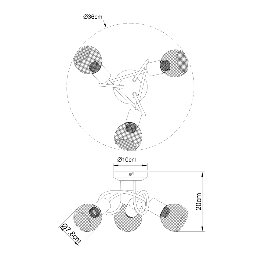 Globo - Candelabro integrado 3xE14/40W/230V