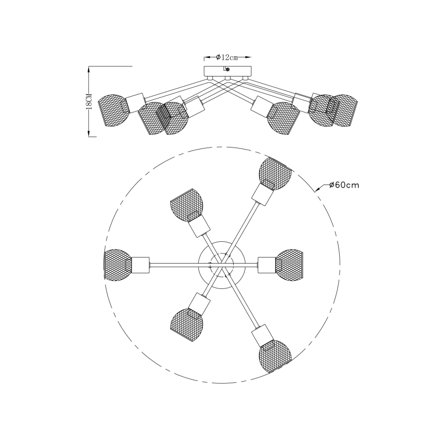 Globo - Candelabro fixo 6xE14/40W/230V