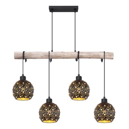 Globo 54029-4H - Lustre em cabo JODIE 4xE27/40W/230V bege/preto