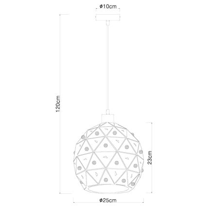 Globo 54029H - Candeeiro suspenso JODIE 1xE27/60W/230V diâmetro 25 cm