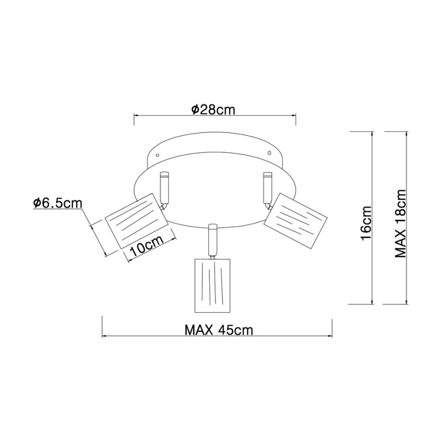 Globo - Refletor 3xE27/60W/230V