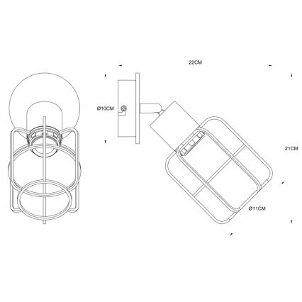 Globo - Foco de parede 1xE27/60W/230V