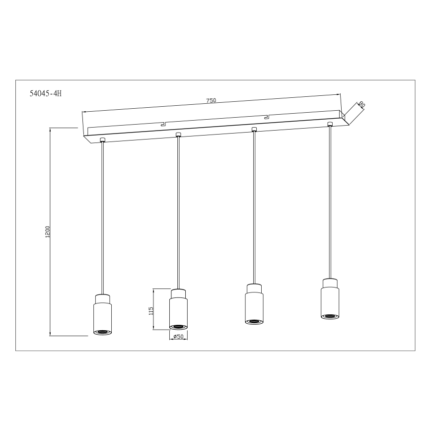 Globo - Candelabro suspenso 4xE27/40W/230V