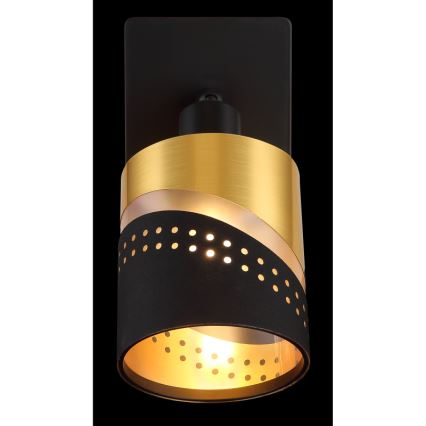 Globo - Foco de parede 1xE14/25W/230V preto/dourado