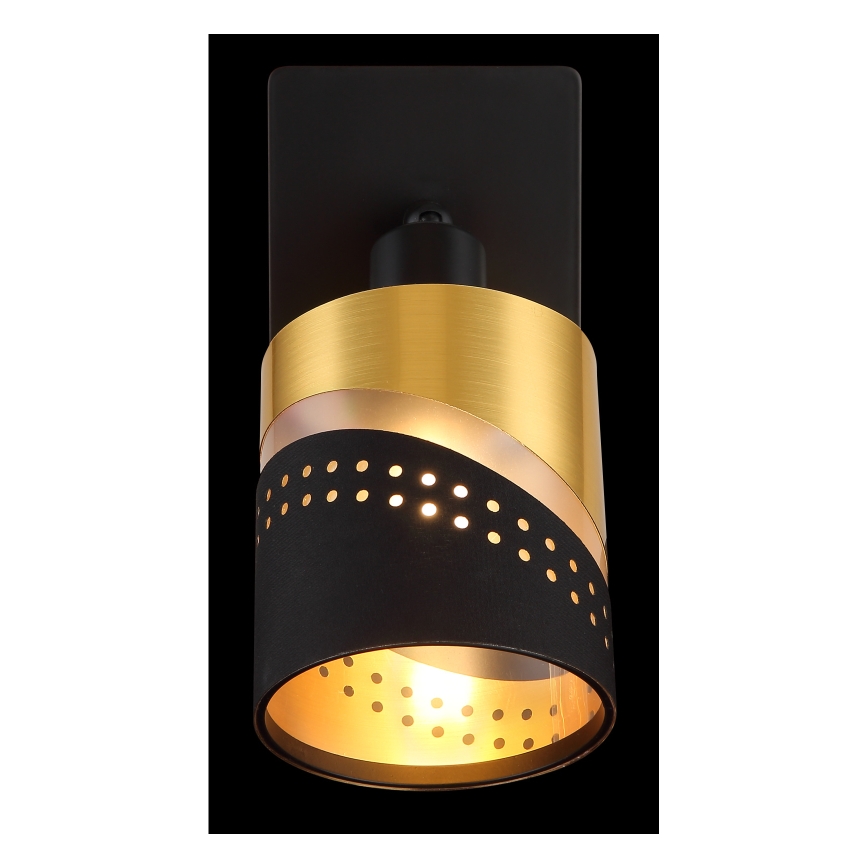 Globo - Foco de parede 1xE14/25W/230V preto/dourado