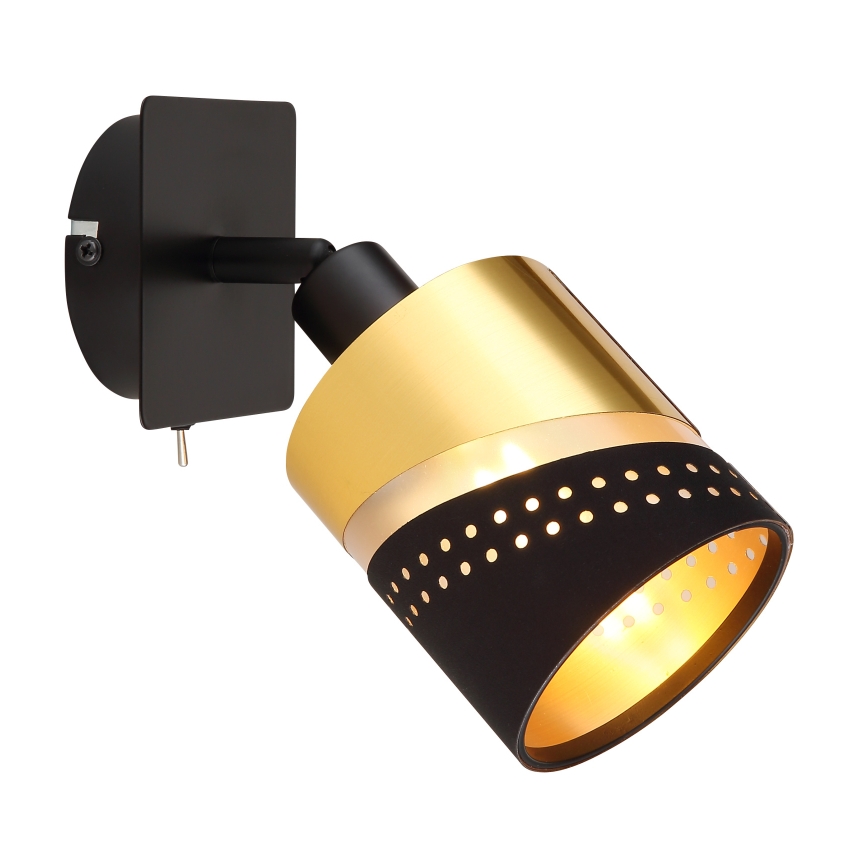 Globo - Foco de parede 1xE14/25W/230V preto/dourado