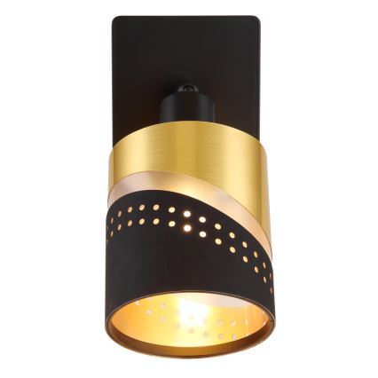Globo - Foco de parede 1xE14/25W/230V preto/dourado