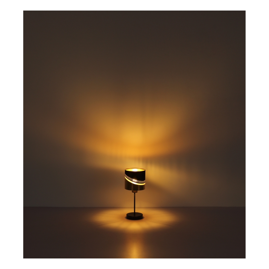 Globo - Candeeiro de mesa 1xE27/40W/230V diâmetro 16 cm preto/dourado