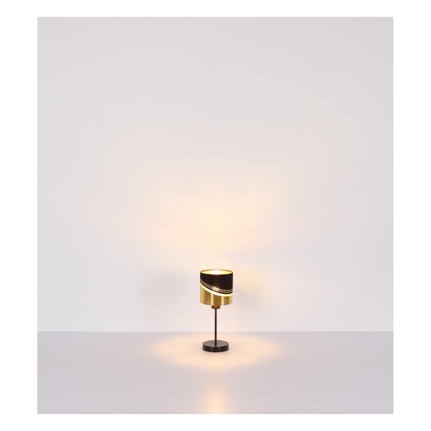 Globo - Candeeiro de mesa 1xE27/40W/230V diâmetro 16 cm preto/dourado