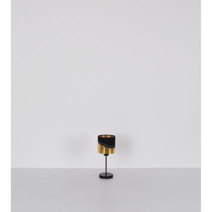 Globo - Candeeiro de mesa 1xE27/40W/230V diâmetro 16 cm preto/dourado