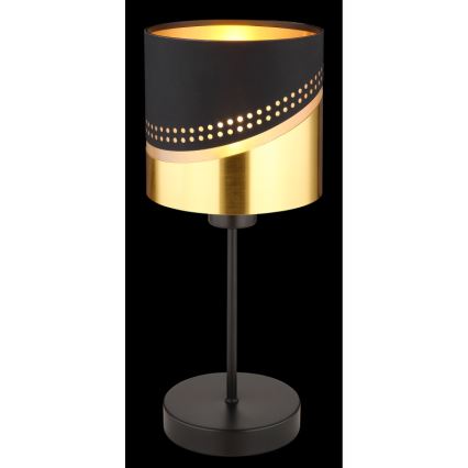 Globo - Candeeiro de mesa 1xE27/40W/230V diâmetro 16 cm preto/dourado