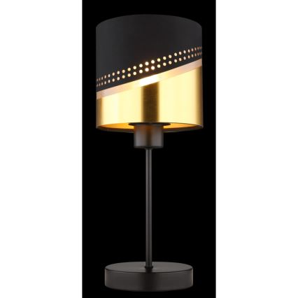 Globo - Candeeiro de mesa 1xE27/40W/230V diâmetro 16 cm preto/dourado