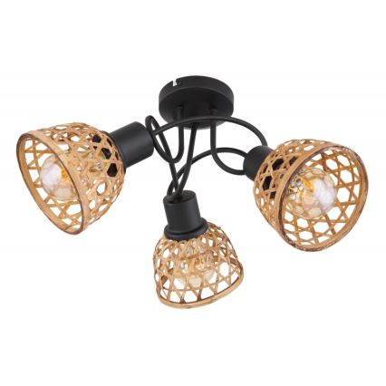 Globo - Candelabro integrado 3xE27/15W/230V bambu