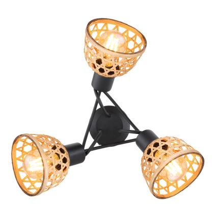 Globo - Candelabro integrado 3xE27/15W/230V bambu