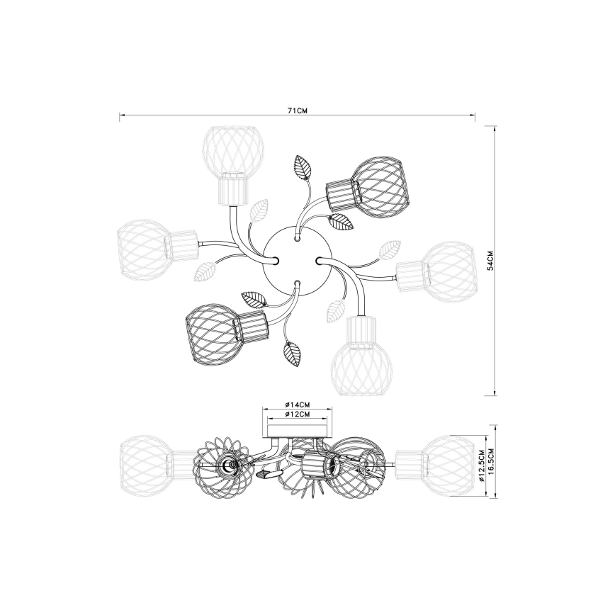 Globo - Candelabro montado à superfície 6xE27/40W/230V