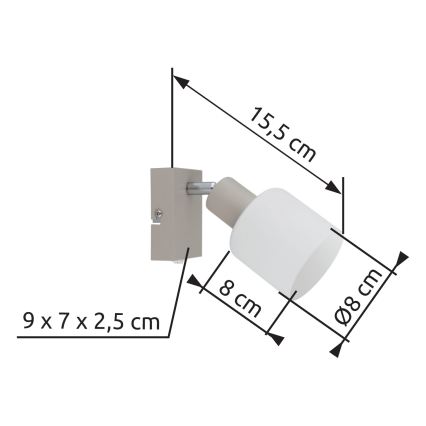 Globo - Aplique de parede direcionável 1xE14/25W/230V