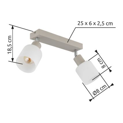 Globo - Candeeiro de dois focos 2xE14/25W/230V