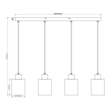 Globo - Lustre suspenso por cabo 4xE27/40W/230V