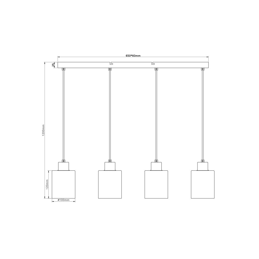 Globo - Lustre suspenso por cabo 4xE27/40W/230V