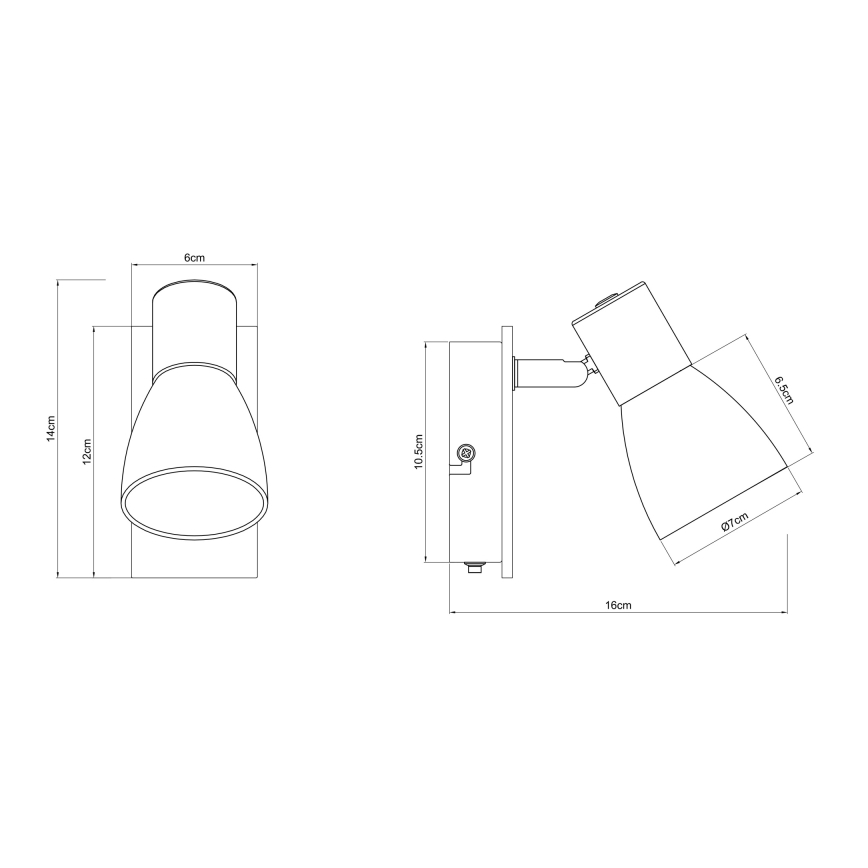 Globo - Foco de parede 1xE14/40W/230V preto