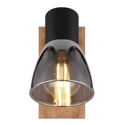 Globo - Foco de parede 1xE14/40W/230V preto/madeira