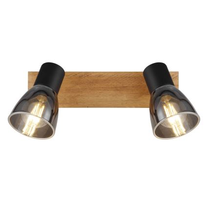 Globo - Foco de parede 2xE14/40W/230V preto/madeira