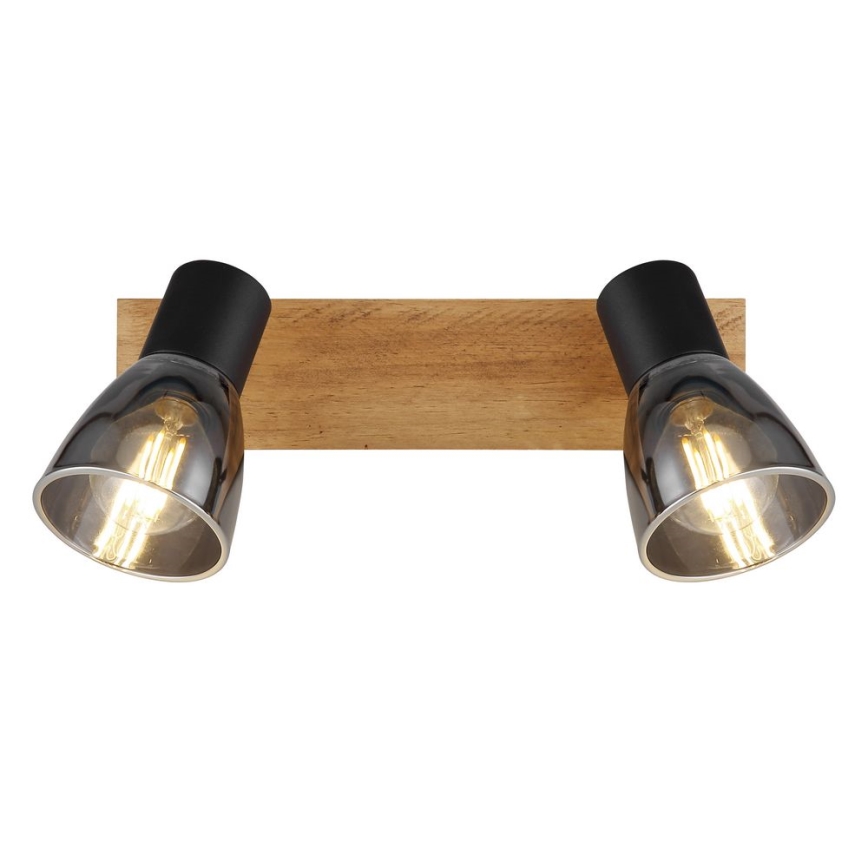 Globo - Foco de parede 2xE14/40W/230V preto/madeira