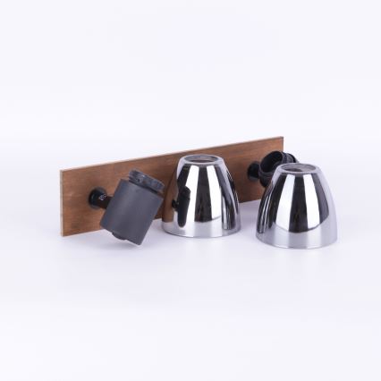 Globo - Foco de parede 2xE14/40W/230V preto/madeira