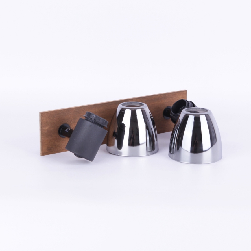 Globo - Foco de parede 2xE14/40W/230V preto/madeira