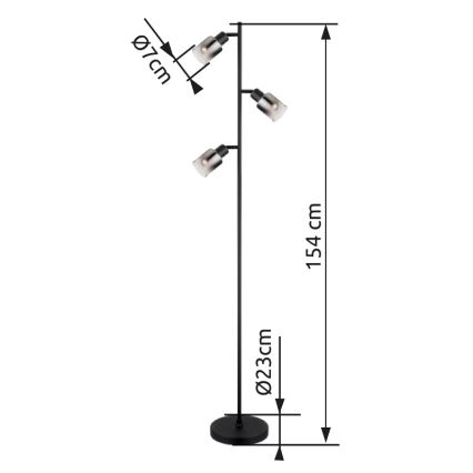 Globo - Candeeiro de chão 3xE14/40W/230V