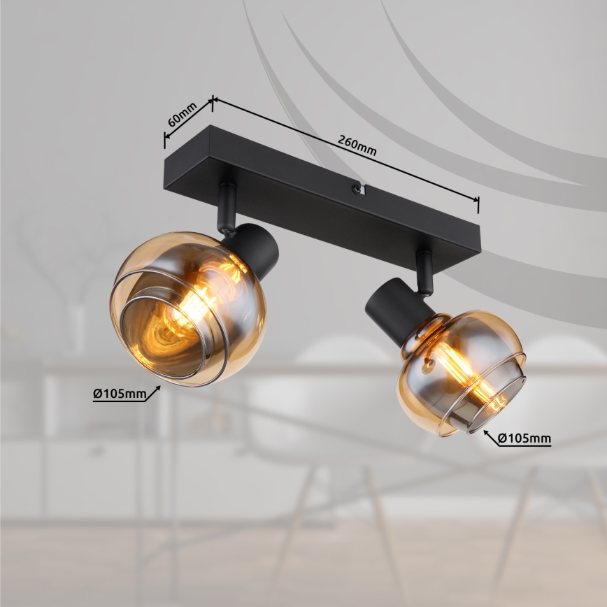 Globo - Candeeiro de focos 2xE14/40W/230V preto