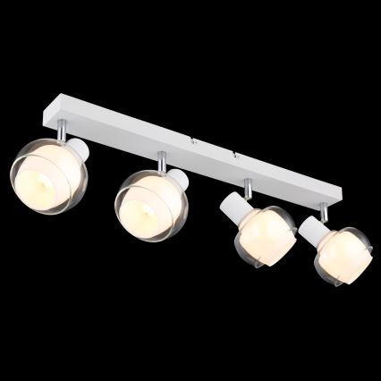 Globo - Candeeiro de tecto com 4 focos, 4xE14/40W/230V, branco
