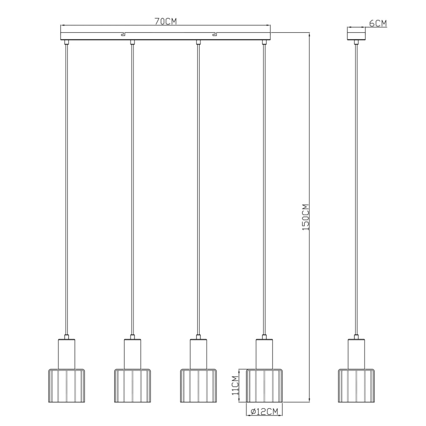 Globo - Lustre suspenso por cabo 4xE27/40W/230V