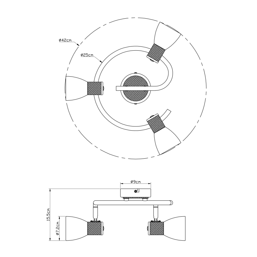 Globo - Foco 3xE14/40W/230V cinza
