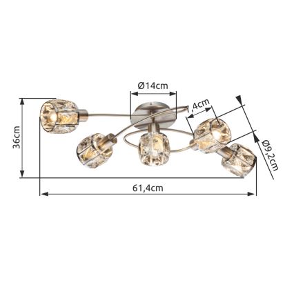 Globo - Candelabro integrado 5xE14/40W/230V