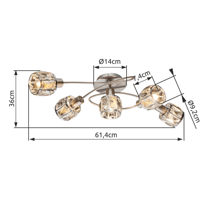 Globo - Candelabro integrado 5xE14/40W/230V