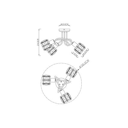 Globo - Candelabro integrado 3xE14/40W/230V
