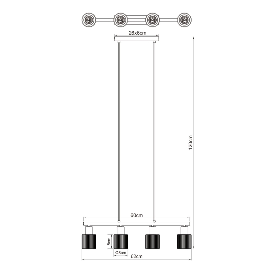 Globo - Lustre suspenso por cabo 4xE14/25W/230V