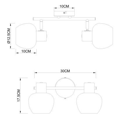Globo - Candeeiro de focos 2xE27/40W/230V