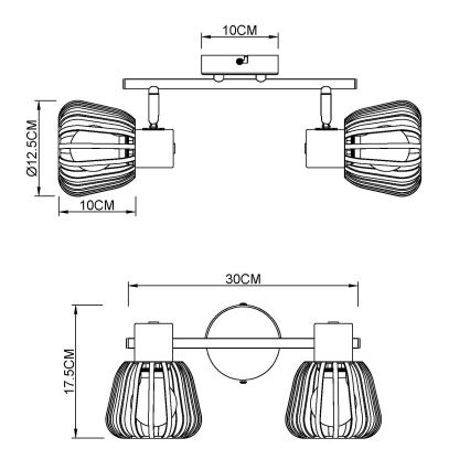 Globo - Candeeiro de focos 2xE27/40W/230V